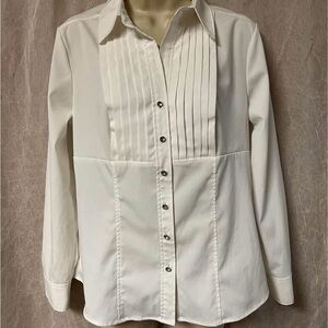 Style & Co. White Button-Up Blouse
